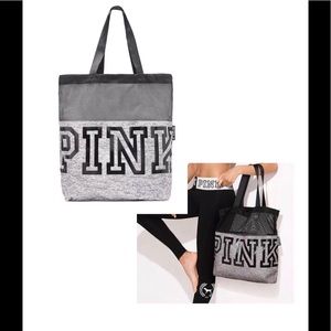 Victoria's Secret Pink Gray Marled Tote Handbag